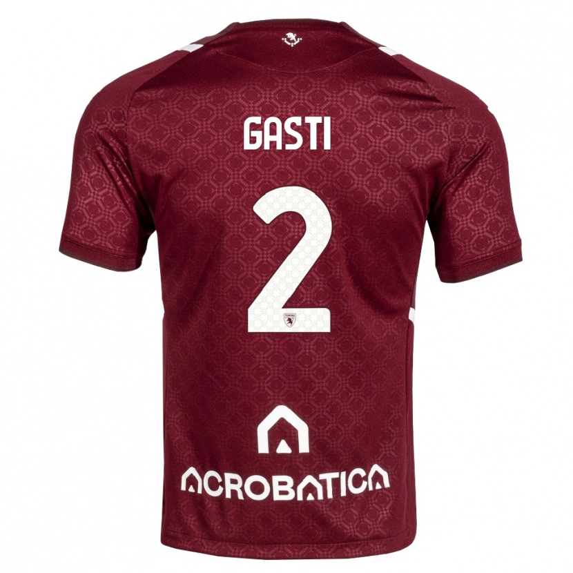 Danxen Criança Camisola Habtamu Gasti #2 Bordô Branco Principal 2026/27 Camisa