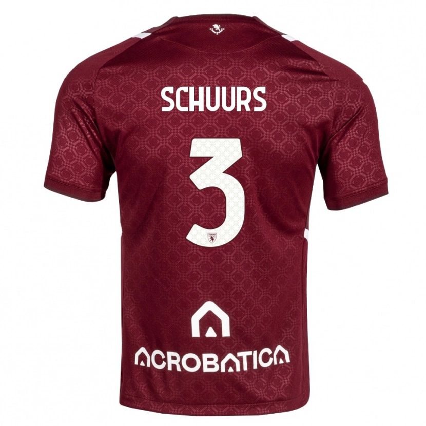 Danxen Criança Camisola Perr Schuurs #3 Bordô Branco Principal 2026/27 Camisa