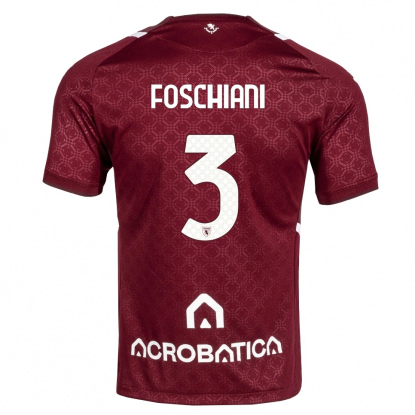Danxen Criança Camisola Francesco Foschiani #3 Bordô Branco Principal 2026/27 Camisa