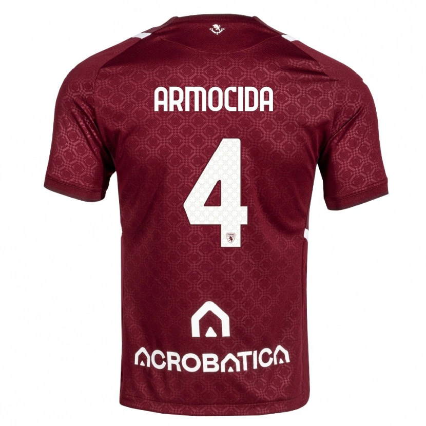 Danxen Criança Camisola Simone Armocida #4 Bordô Branco Principal 2026/27 Camisa