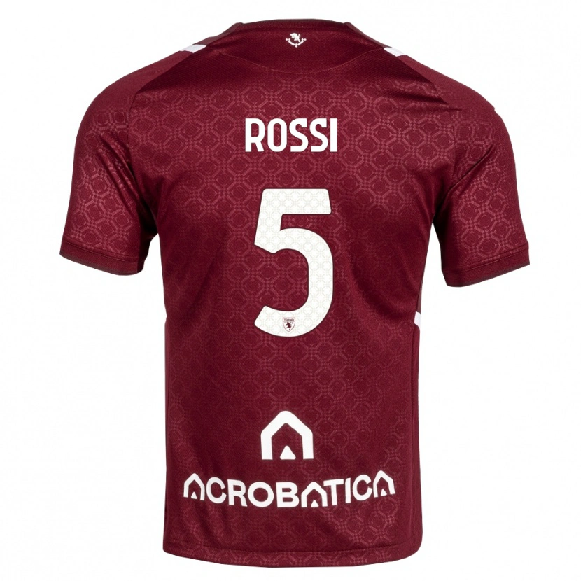 Danxen Criança Camisola Simone Rossi #5 Bordô Branco Principal 2026/27 Camisa
