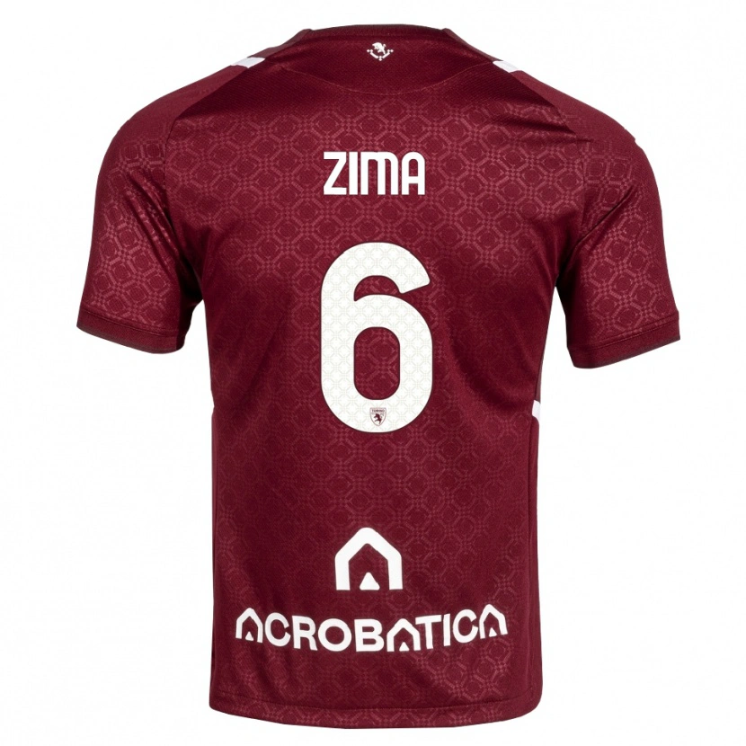 Danxen Criança Camisola David Zima #6 Bordô Branco Principal 2026/27 Camisa