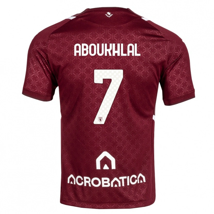 Danxen Criança Camisola Zakaria Aboukhlal #7 Bordô Branco Principal 2026/27 Camisa