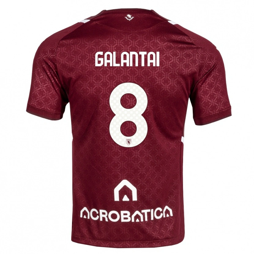 Danxen Criança Camisola Tamás Galántai #8 Bordô Branco Principal 2026/27 Camisa