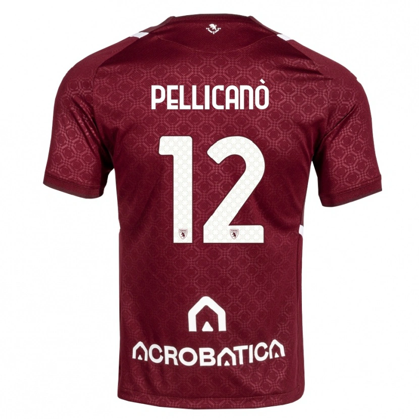 Danxen Criança Camisola Pasquale Pellicanò #12 Bordô Branco Principal 2026/27 Camisa