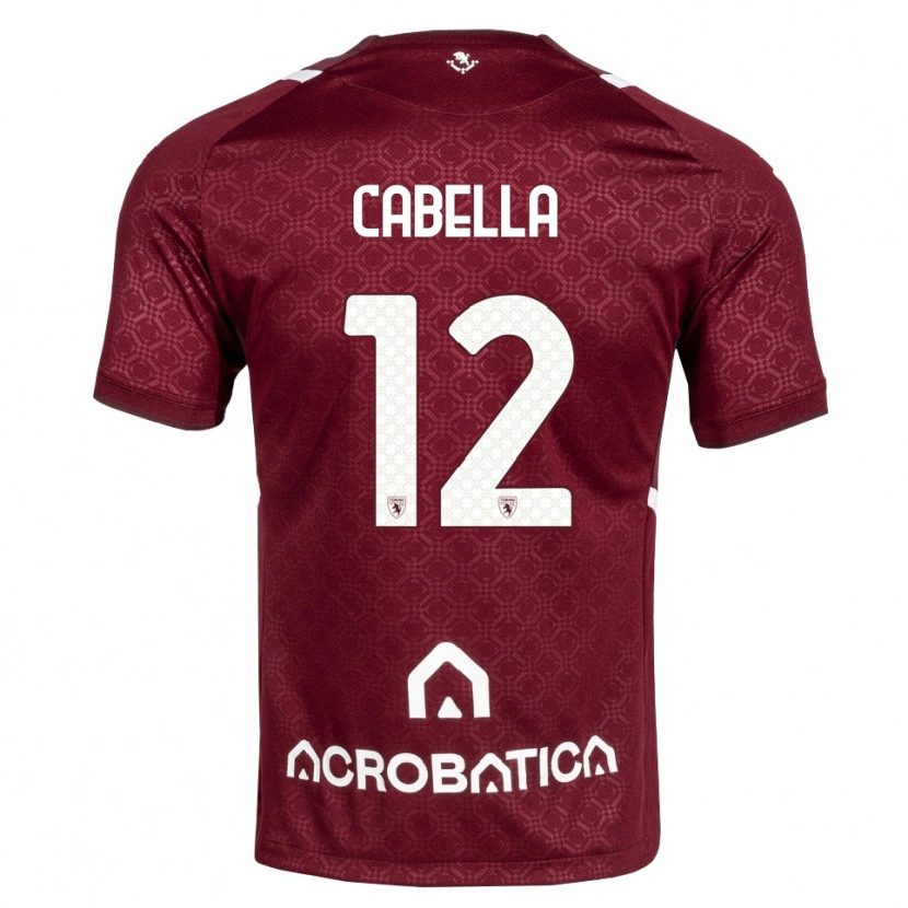 Danxen Criança Camisola Matteo Cabella #12 Bordô Branco Principal 2026/27 Camisa