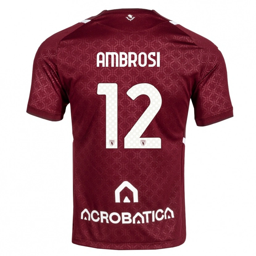 Danxen Criança Camisola Martina Ambrosi #12 Bordô Branco Principal 2026/27 Camisa