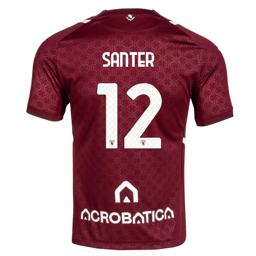 Danxen Criança Camisola Leonardo Santer #12 Bordô Branco Principal 2026/27 Camisa