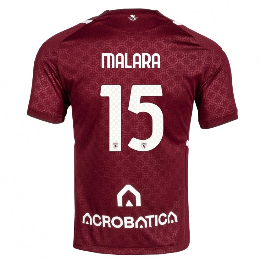 Danxen Criança Camisola Sara Malara #15 Bordô Branco Principal 2026/27 Camisa