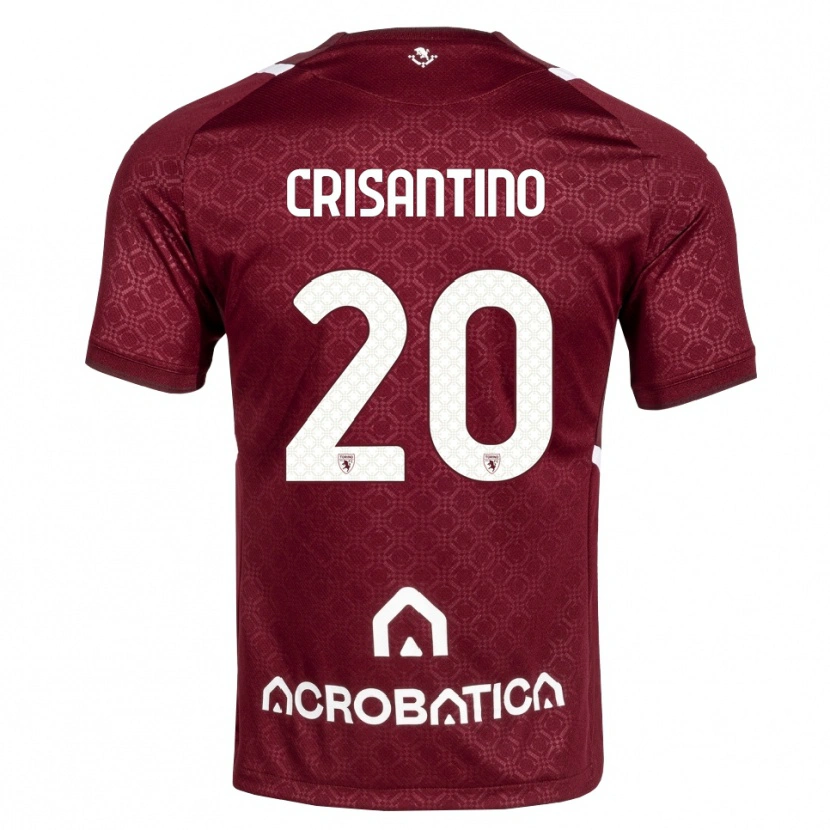 Danxen Criança Camisola Giulia Crisantino #20 Bordô Branco Principal 2026/27 Camisa