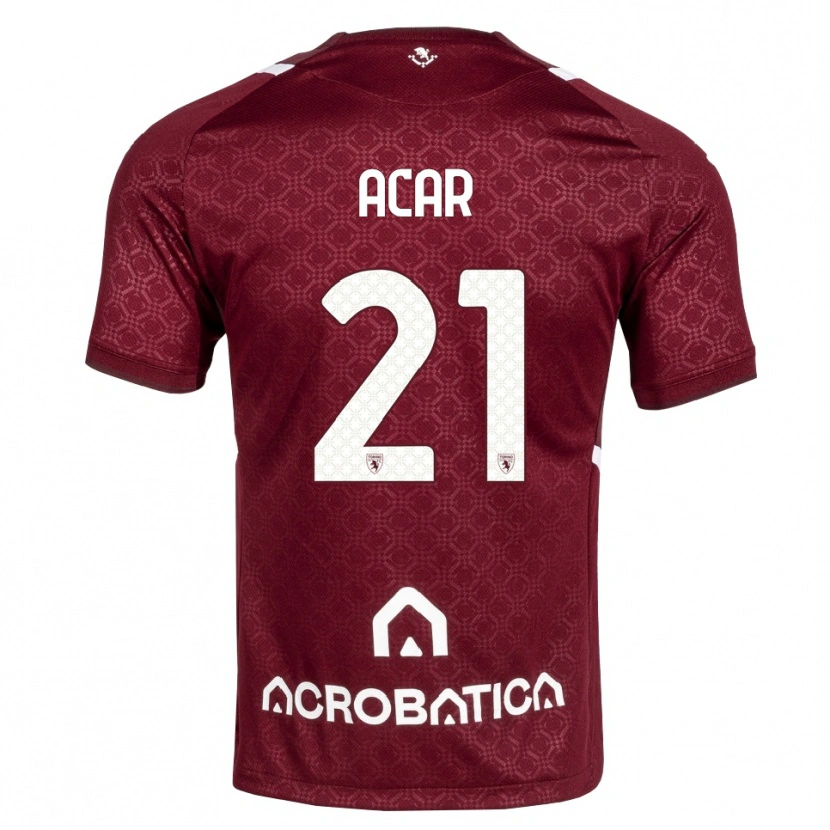 Danxen Criança Camisola Emirhan Acar #21 Bordô Branco Principal 2026/27 Camisa