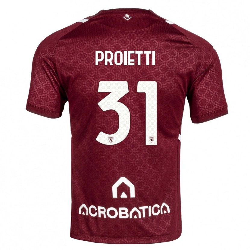 Danxen Criança Camisola Riccardo Proietti #31 Bordô Branco Principal 2026/27 Camisa