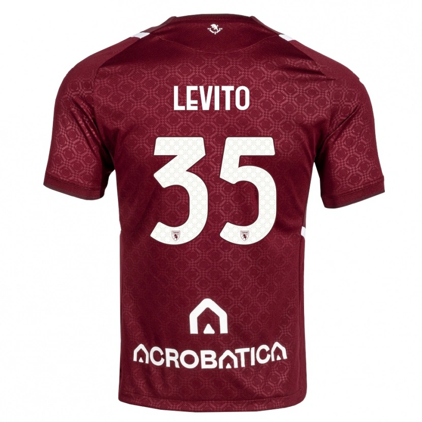 Danxen Criança Camisola Isabeau Levito #35 Bordô Branco Principal 2026/27 Camisa