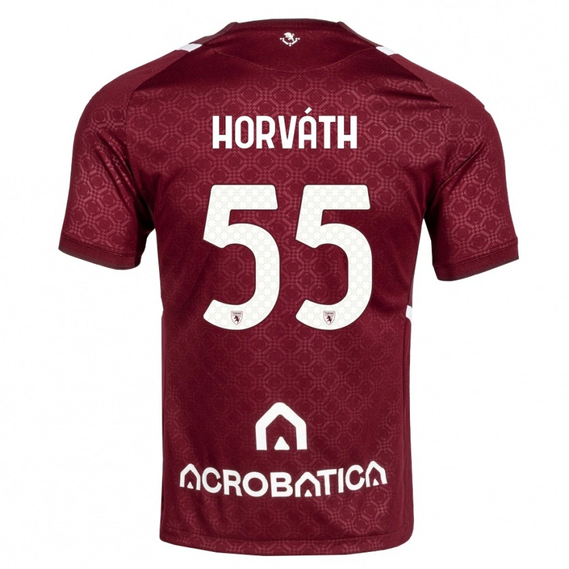 Danxen Criança Camisola Krisztofer Horváth #55 Bordô Branco Principal 2026/27 Camisa