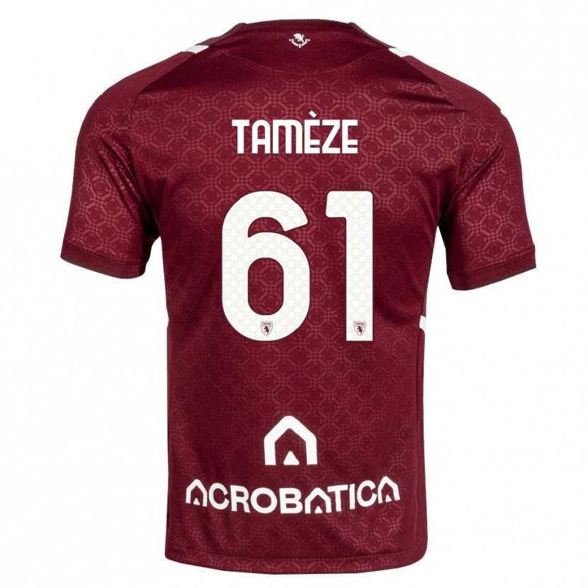 Danxen Criança Camisola Adrien Tamèze #61 Bordô Branco Principal 2026/27 Camisa