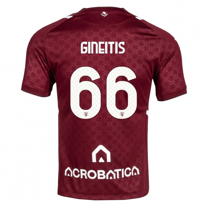 Danxen Criança Camisola Gvidas Gineitis #66 Bordô Branco Principal 2026/27 Camisa