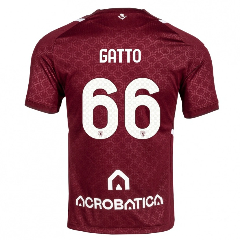 Danxen Criança Camisola Tommaso Gatto #66 Bordô Branco Principal 2026/27 Camisa