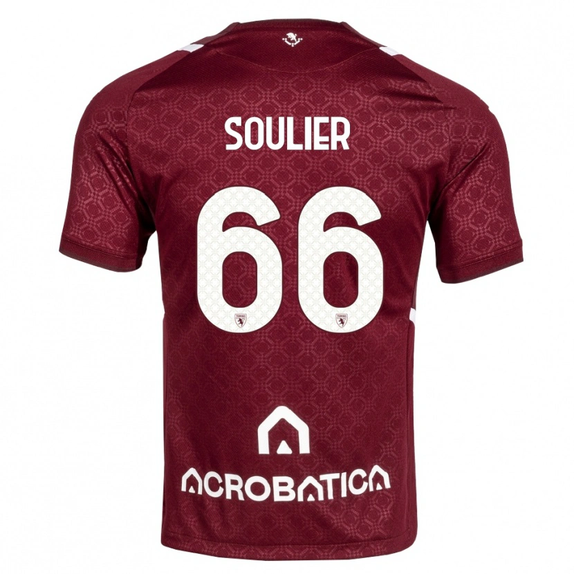 Danxen Criança Camisola Evan Soulier #66 Bordô Branco Principal 2026/27 Camisa