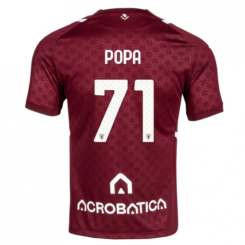 Danxen Criança Camisola Mihai Popa #71 Bordô Branco Principal 2026/27 Camisa
