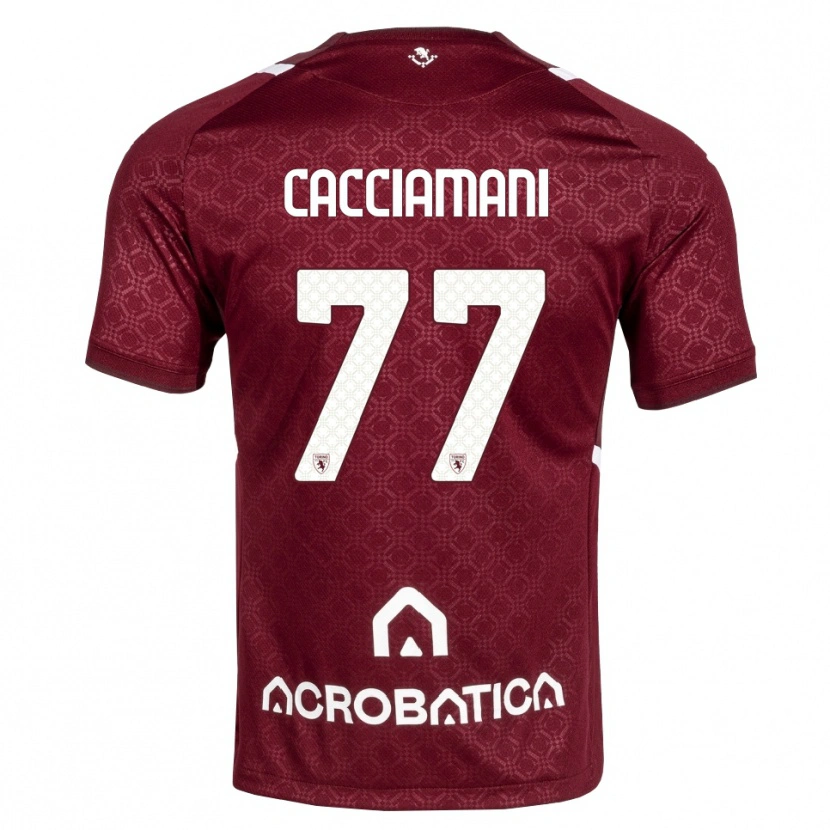Danxen Criança Camisola Alessio Cacciamani #77 Bordô Branco Principal 2026/27 Camisa