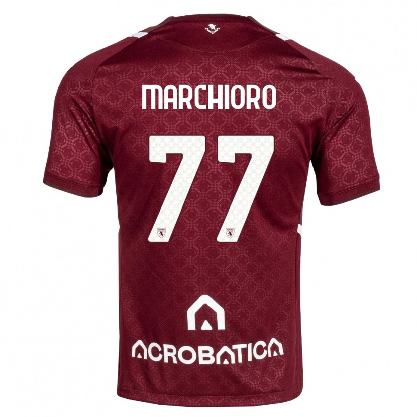Danxen Criança Camisola Raffaele Marchioro #77 Bordô Branco Principal 2026/27 Camisa