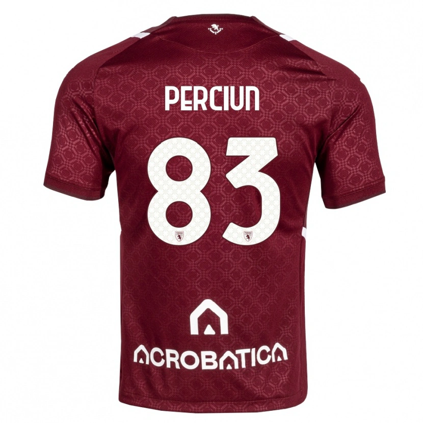 Danxen Criança Camisola Sergiu Perciun #83 Bordô Branco Principal 2026/27 Camisa