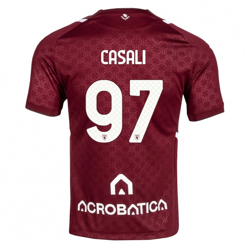 Danxen Criança Camisola Michele Casali #97 Bordô Branco Principal 2026/27 Camisa
