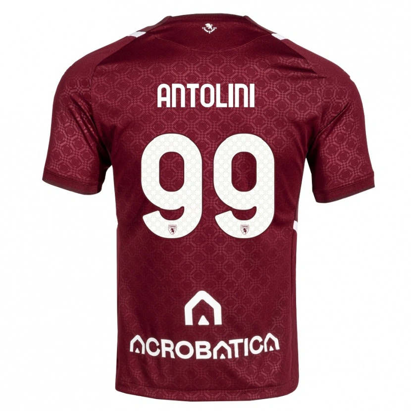 Danxen Criança Camisola Jacopo Antolini #99 Bordô Branco Principal 2026/27 Camisa