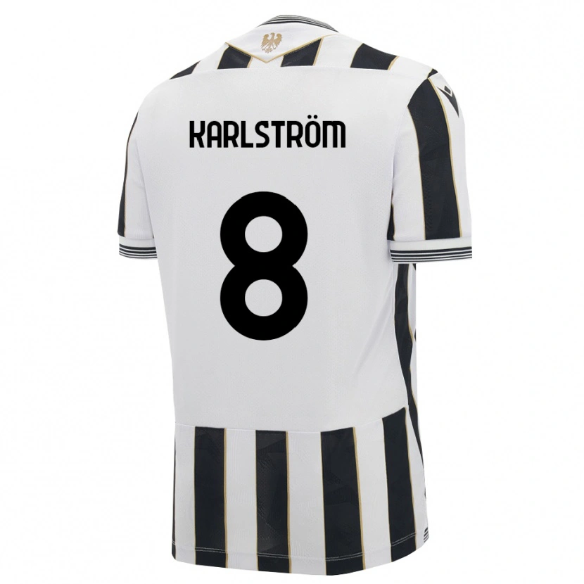 Danxen Criança Camisola Jesper Karlström #8 Preto Branco Rosa Principal 2026/27 Camisa