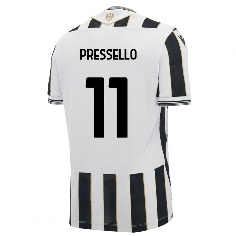 Danxen Criança Camisola Matteo Pressello #11 Preto Branco Rosa Principal 2026/27 Camisa