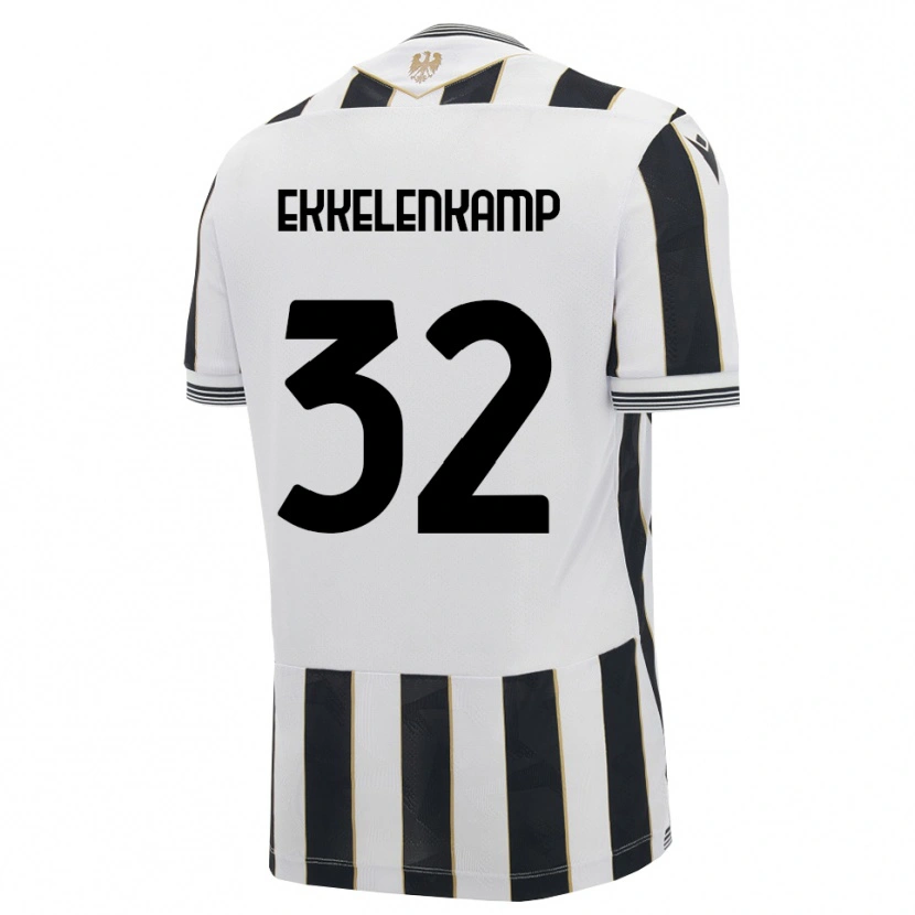 Danxen Criança Camisola Jurgen Ekkelenkamp #32 Preto Branco Rosa Principal 2026/27 Camisa