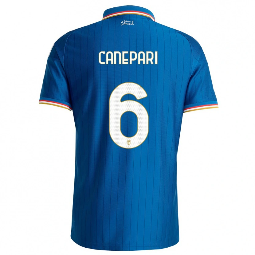Danxen Criança Camisola Lorenzo Canepari #6 Azul Branco Vermelho Principal 2026/27 Camisa