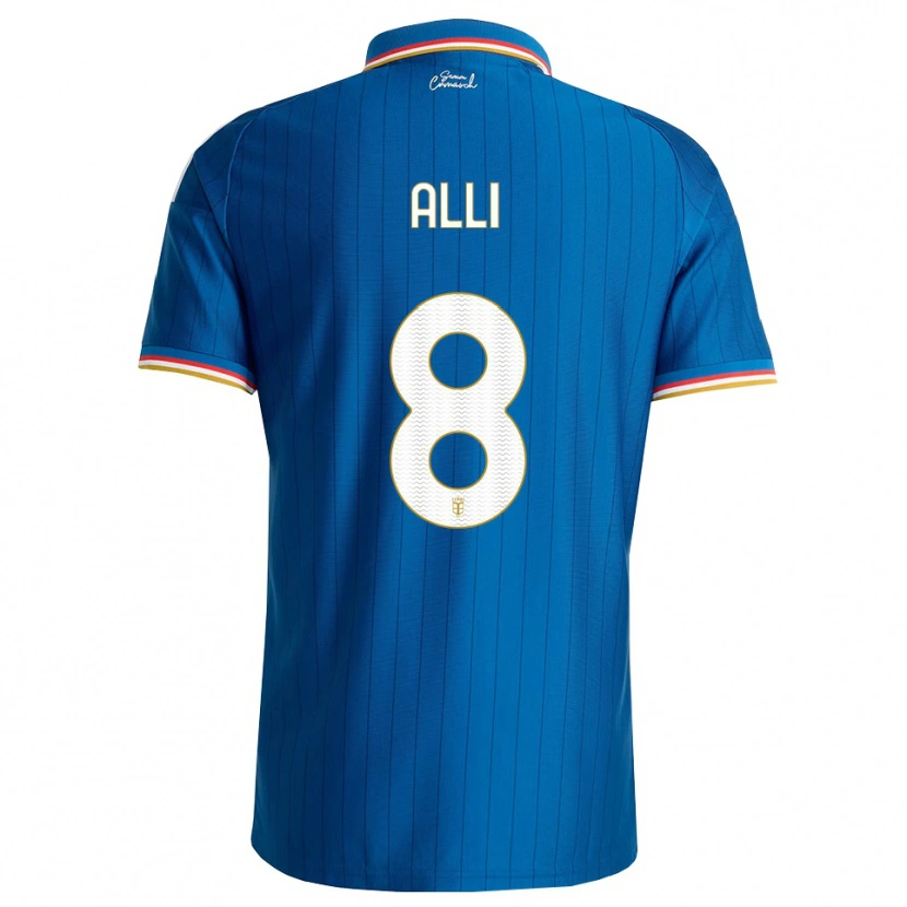 Danxen Criança Camisola Dele Alli #8 Azul Branco Vermelho Principal 2026/27 Camisa
