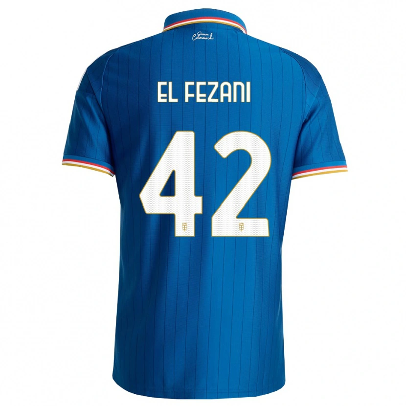 Danxen Criança Camisola Mohamed El Fezani #42 Azul Branco Vermelho Principal 2026/27 Camisa