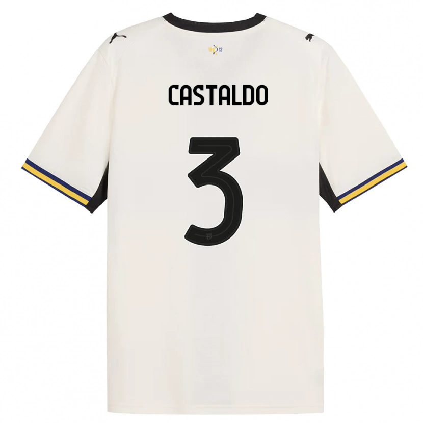 Danxen Criança Camisola Antonio Castaldo #3 Off-White Preto Amarelo Principal 2026/27 Camisa