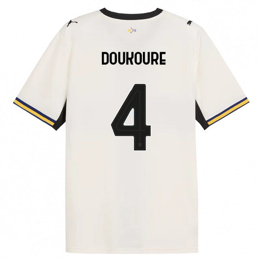 Danxen Criança Camisola Vamoussa Doukoure #4 Off-White Preto Amarelo Principal 2026/27 Camisa