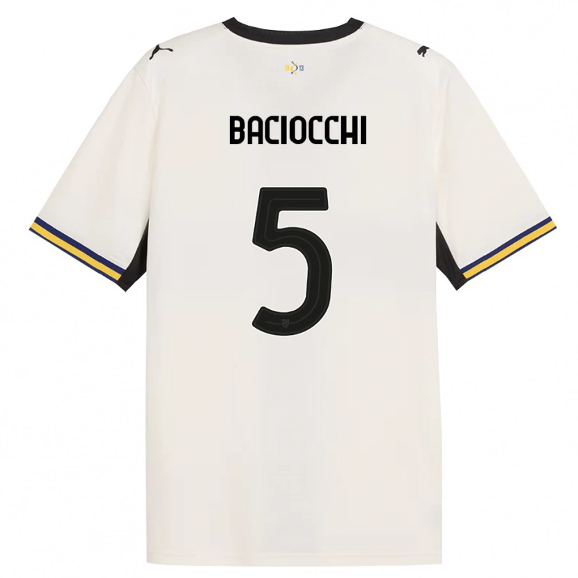 Danxen Criança Camisola Giulio Baciocchi #5 Off-White Preto Amarelo Principal 2026/27 Camisa