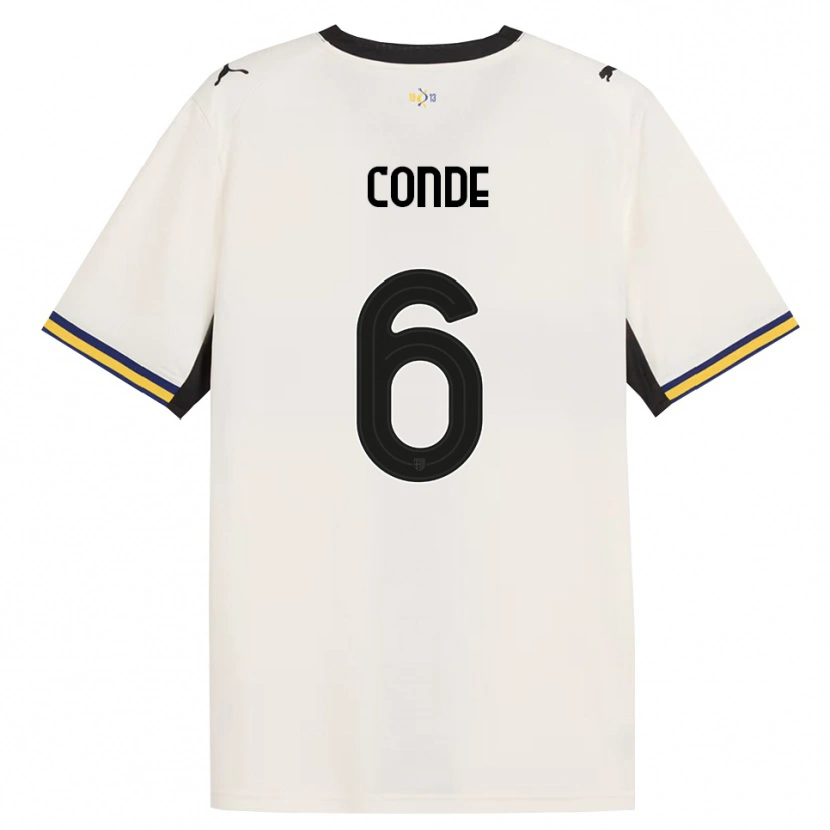 Danxen Criança Camisola Bernardo Conde #6 Off-White Preto Amarelo Principal 2026/27 Camisa