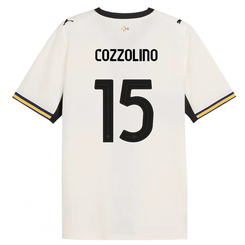 Danxen Criança Camisola Christian Cozzolino #15 Off-White Preto Amarelo Principal 2026/27 Camisa