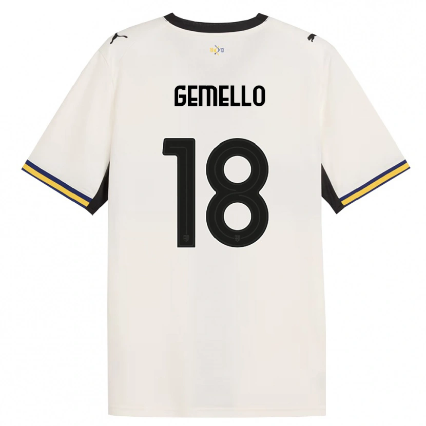 Danxen Criança Camisola Andrea Gemello #18 Off-White Preto Amarelo Principal 2026/27 Camisa