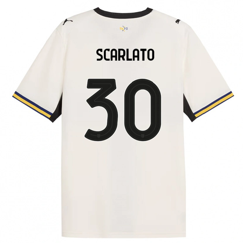 Danxen Criança Camisola Luca Scarlato #30 Off-White Preto Amarelo Principal 2026/27 Camisa