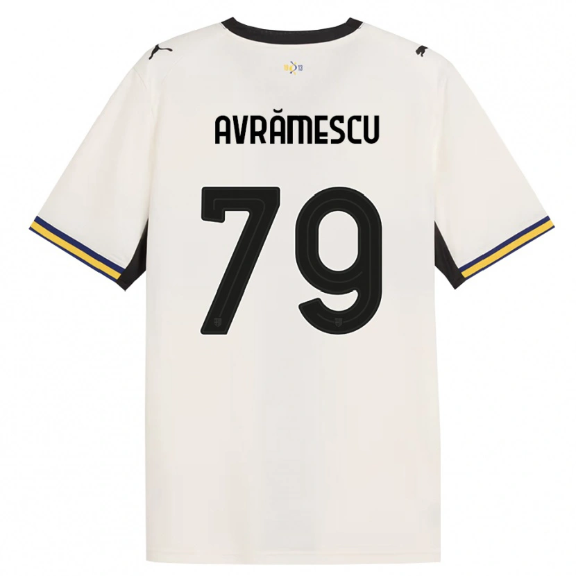 Danxen Criança Camisola Ianis Avrămescu #79 Off-White Preto Amarelo Principal 2026/27 Camisa