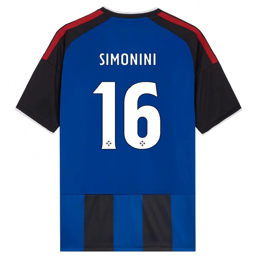 Danxen Criança Camisola Nicolò Simonini #16 Azul Preto Branco Vermelho Principal 2026/27 Camisa