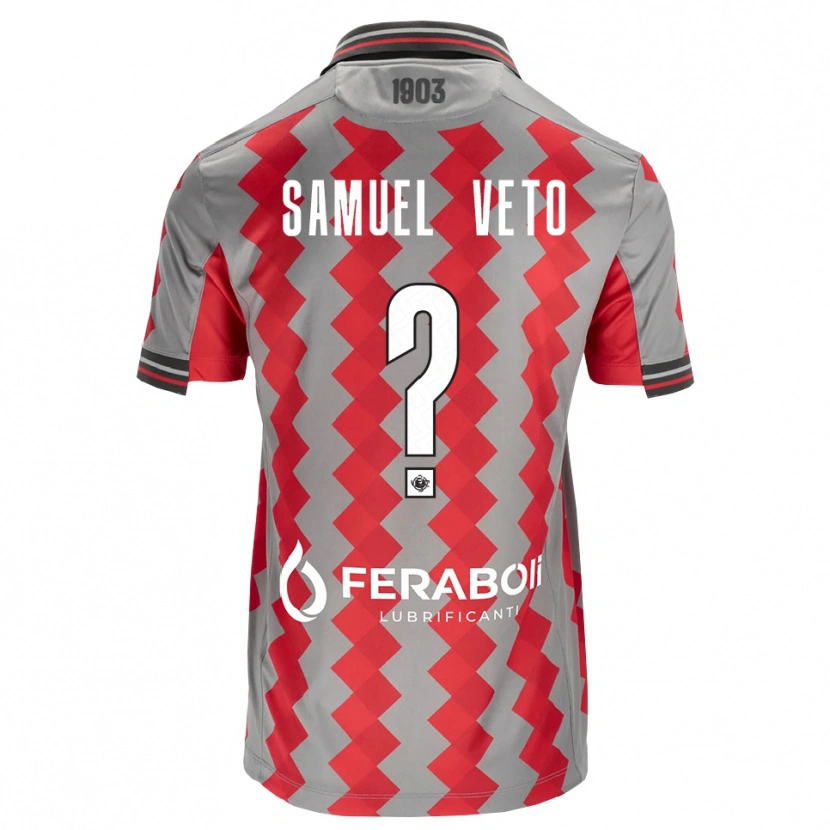 Danxen Criança Camisola Djoloelie Samuel Veto #0 Cinza Vermelho Branco Principal 2026/27 Camisa