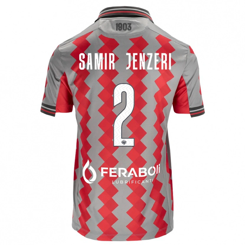 Danxen Criança Camisola Gabriele Samir Jenzeri #2 Cinza Vermelho Branco Principal 2026/27 Camisa