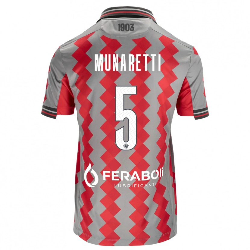 Danxen Criança Camisola Luca Munaretti #5 Cinza Vermelho Branco Principal 2026/27 Camisa