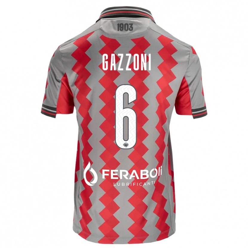 Danxen Criança Camisola Matteo Gazzoni #6 Cinza Vermelho Branco Principal 2026/27 Camisa