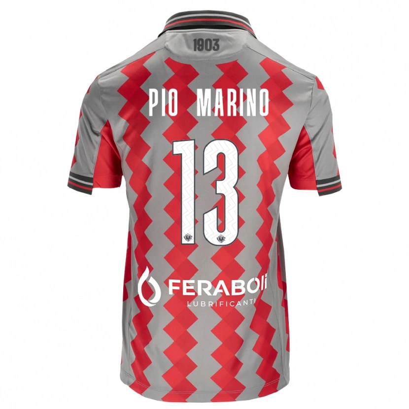 Danxen Criança Camisola Lorenzo Pio Marino #13 Cinza Vermelho Branco Principal 2026/27 Camisa