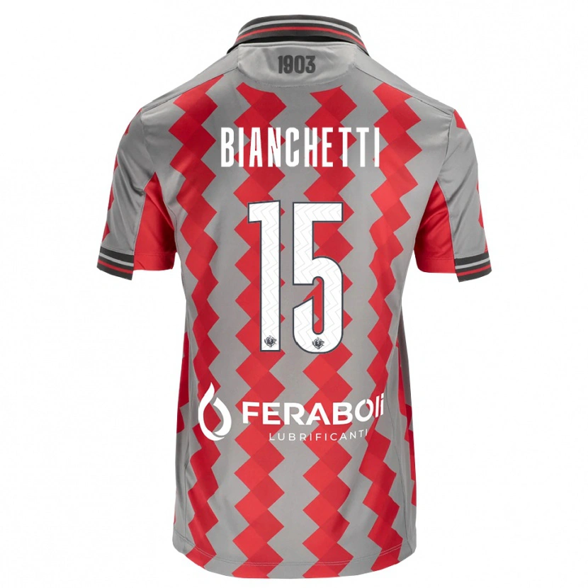 Danxen Criança Camisola Matteo Bianchetti #15 Cinza Vermelho Branco Principal 2026/27 Camisa