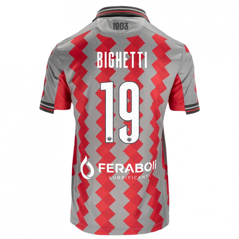 Danxen Criança Camisola Paolo Bighetti #19 Cinza Vermelho Branco Principal 2026/27 Camisa